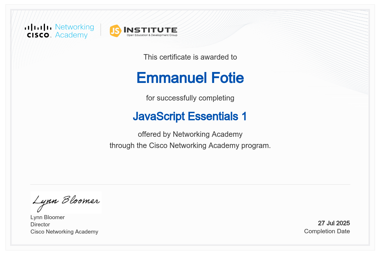 Certification HTML