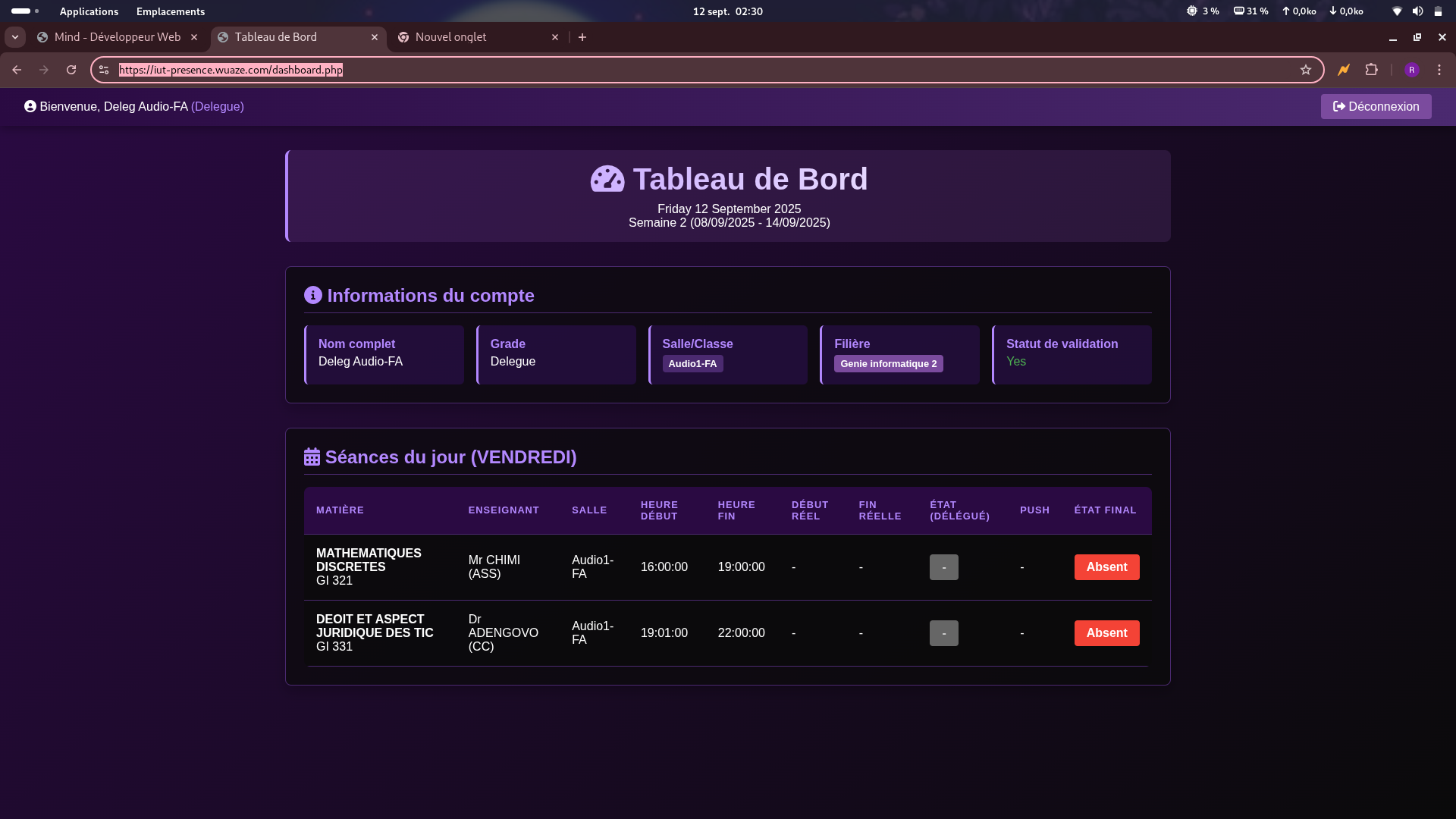 Gestion de présence